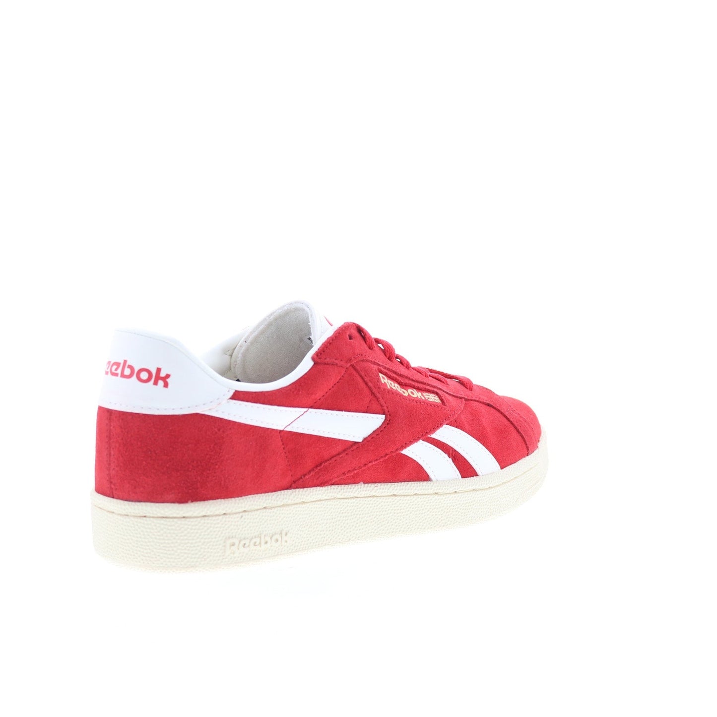 Reebok Club C Grounds UK Mens Red Suede Lace Up Lifestyle Sneakers Shoes