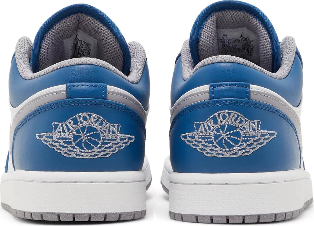 Nike Grade School Womens Air Jordan 1 Low Sneakers - 'True Blue Cement'