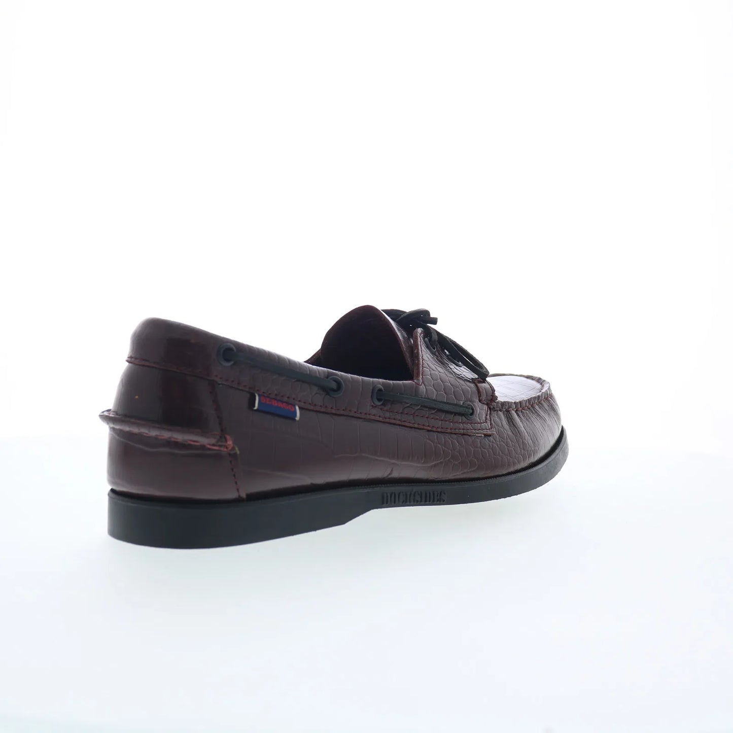 Sebago Portland Exotic Mens Burgundy Leather Loafers & Slip Ons Boat Shoes