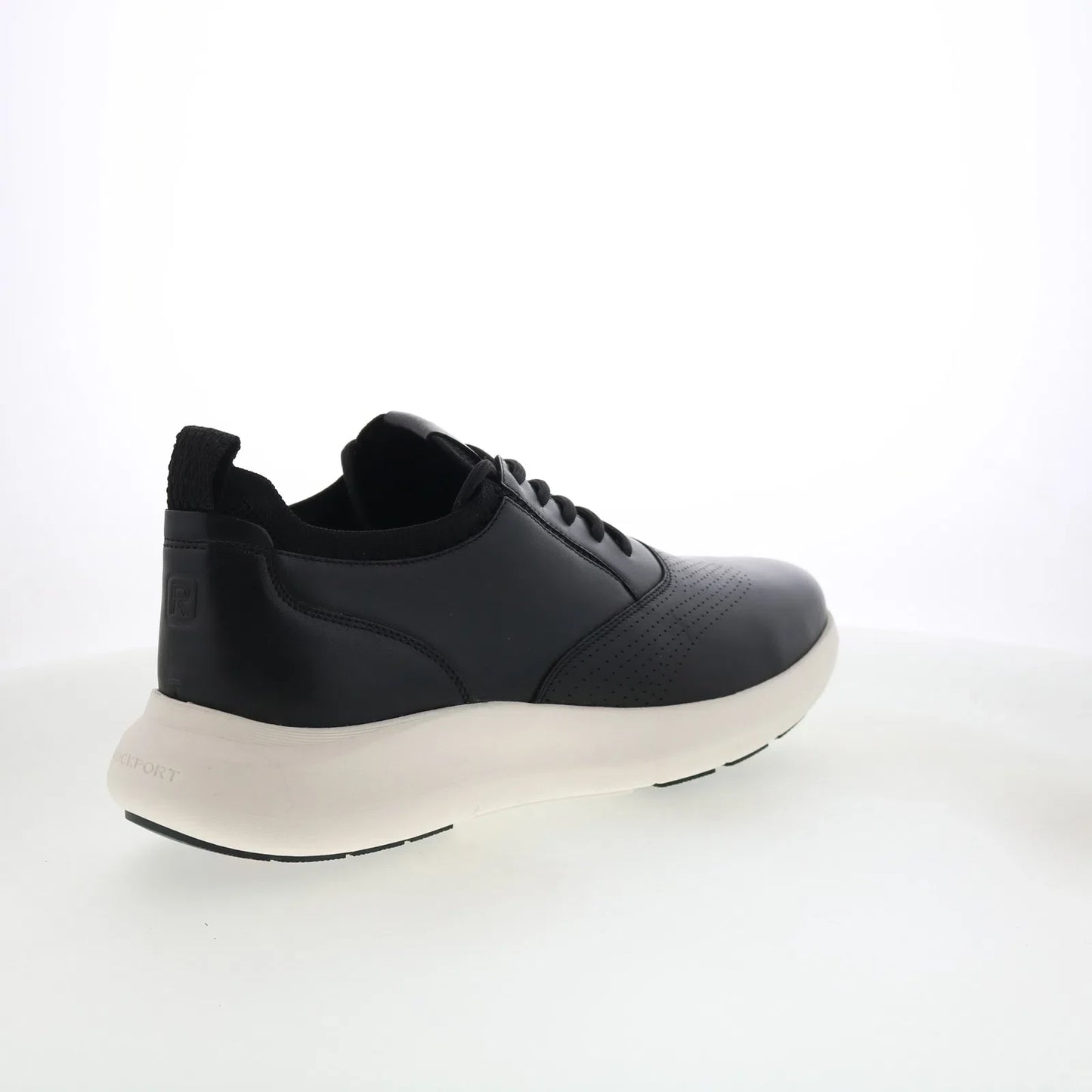 Rockport Jeffson RMJEFFSON Mens Black Leather Lifestyle Sneakers Shoes