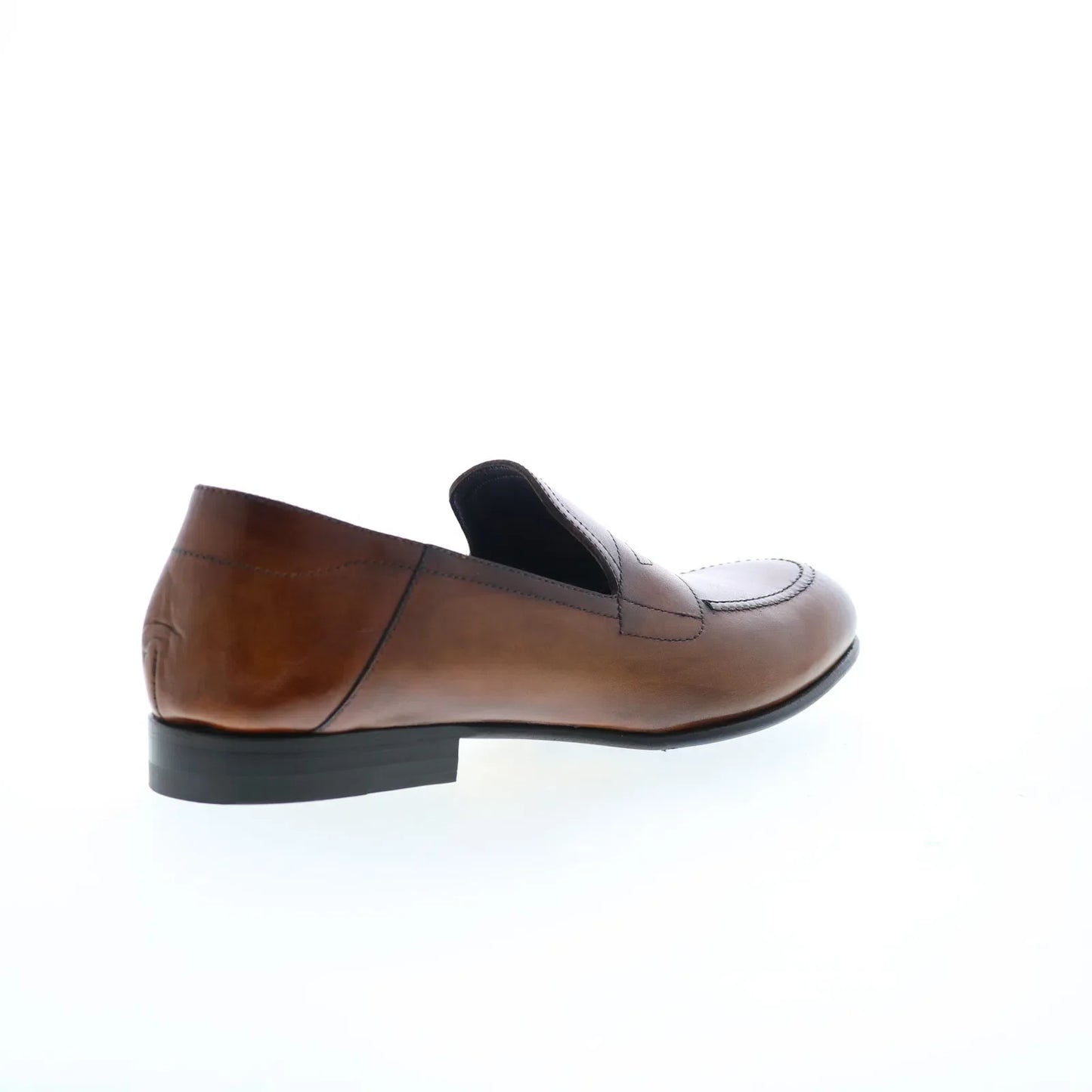 Di Bianco Nerano Mens Brown Leather Slip On Loafers & Slip Ons Penny Shoes