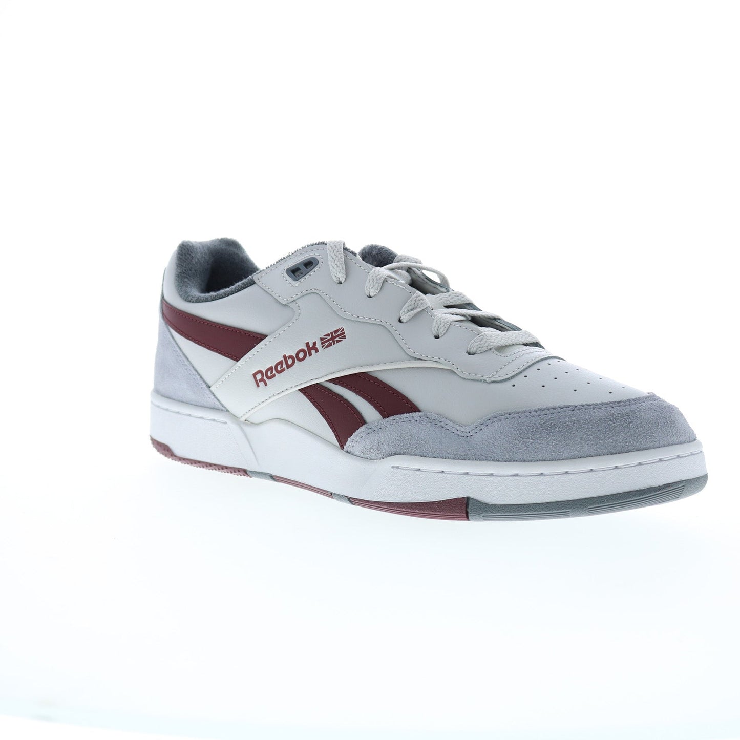 Reebok BB 4000 II Mens Gray Leather Lace Up Lifestyle Sneakers Shoes