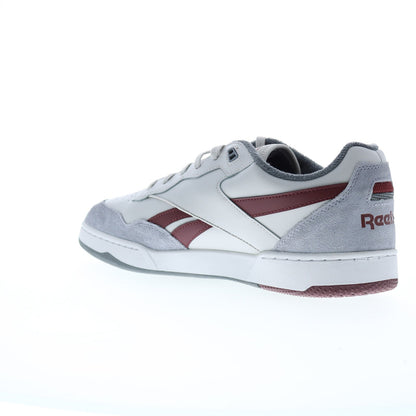 Reebok BB 4000 II Mens Gray Leather Lace Up Lifestyle Sneakers Shoes