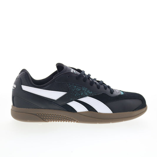 Reebok Hammer Street Mens Black Leather Lace Up Lifestyle Sneakers Shoes