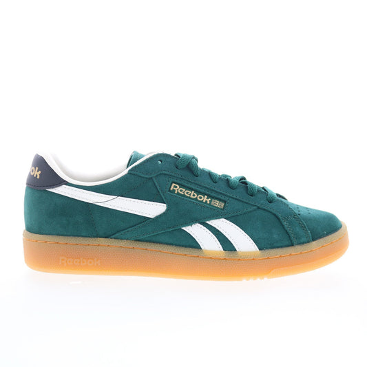 Reebok Club C Grounds UK Mens Green Suede Lace Up Lifestyle Sneakers Shoes