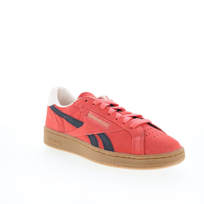 Reebok Club C Grounds UK Mens Pink Suede Lace Up Lifestyle Sneakers Shoes