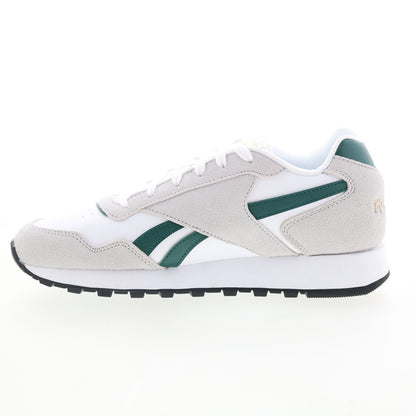 Reebok Glide Mens White Suede Lace Up Lifestyle Sneakers Shoes