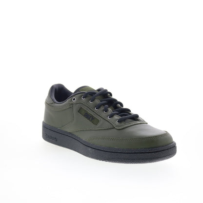 Reebok Club C 85 Obey Mens Green Leather Lace Up Lifestyle Sneakers Shoes