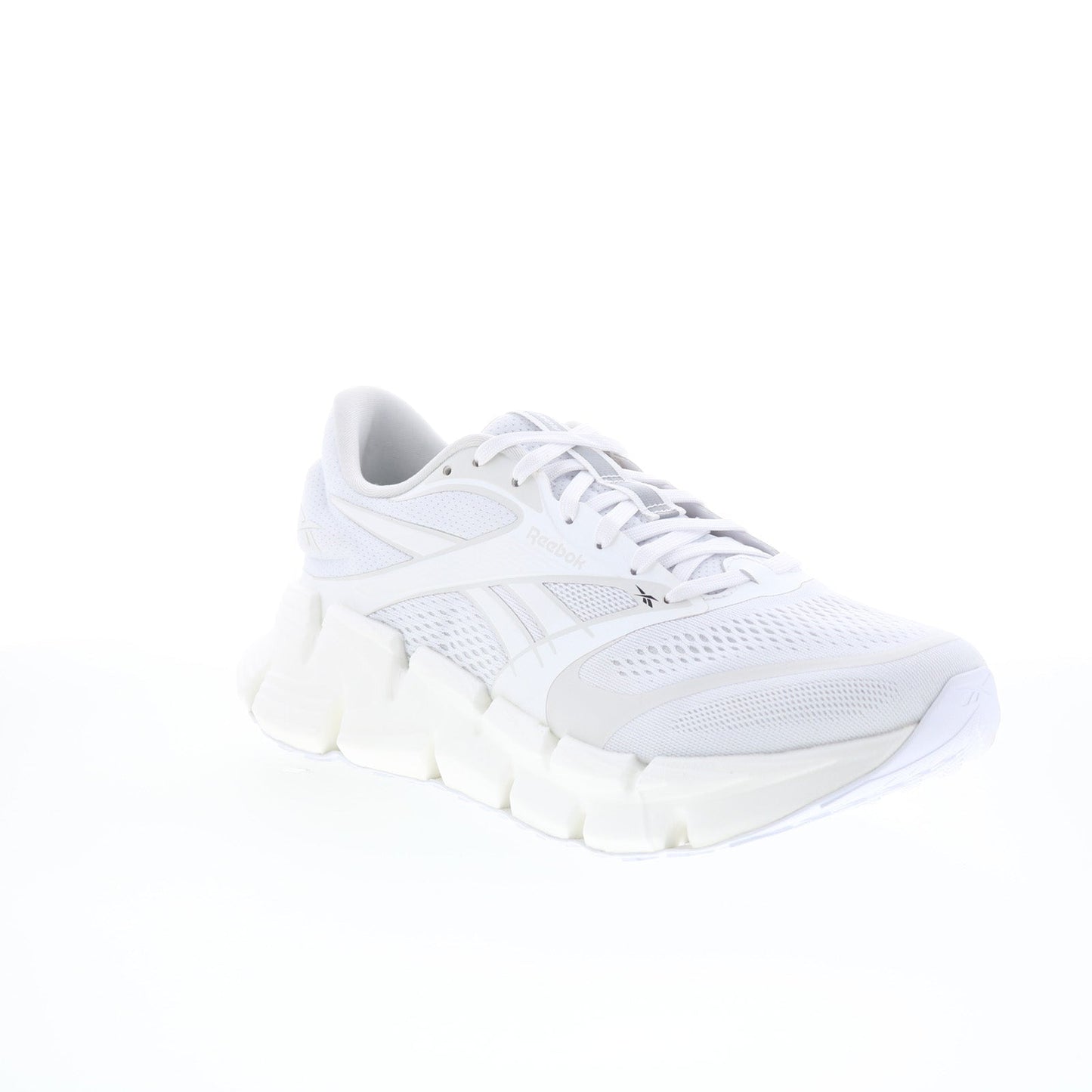 Reebok Floatzig 2 Mens White Canvas Lace Up Athletic Running Shoes