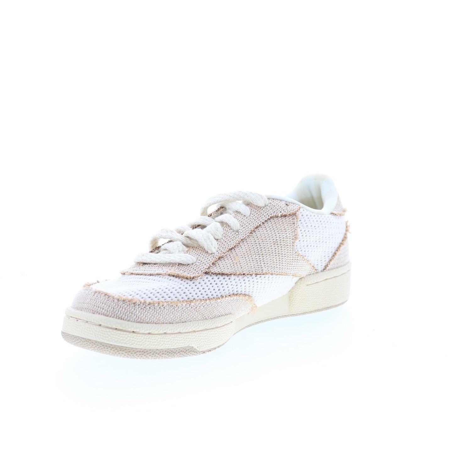 Reebok Club C 85 Mens Beige Mesh Lace Up Lifestyle Sneakers Shoes