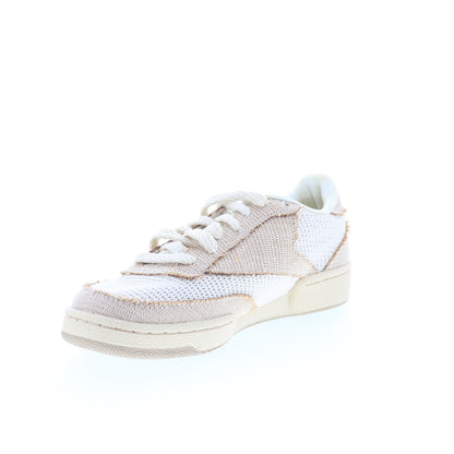 Reebok Club C 85 Mens Beige Mesh Lace Up Lifestyle Sneakers Shoes