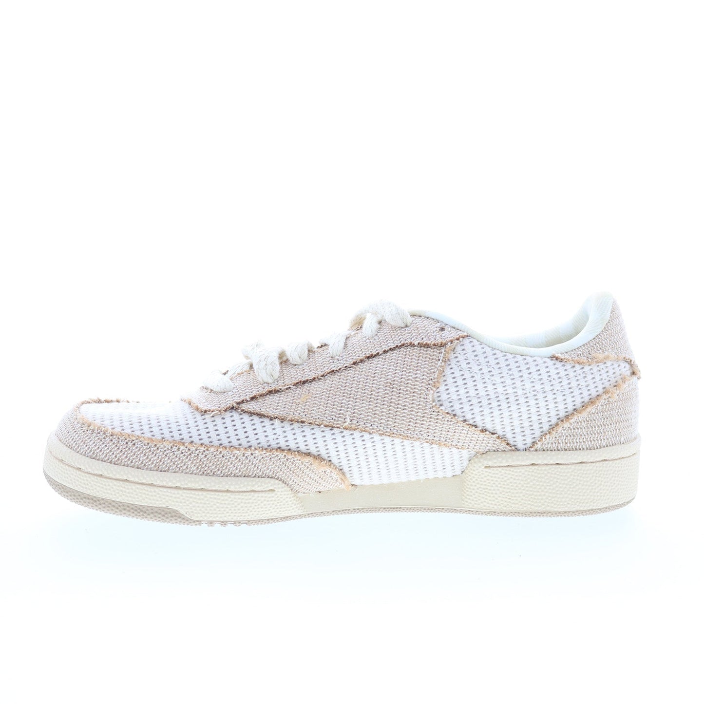 Reebok Club C 85 Mens Beige Mesh Lace Up Lifestyle Sneakers Shoes