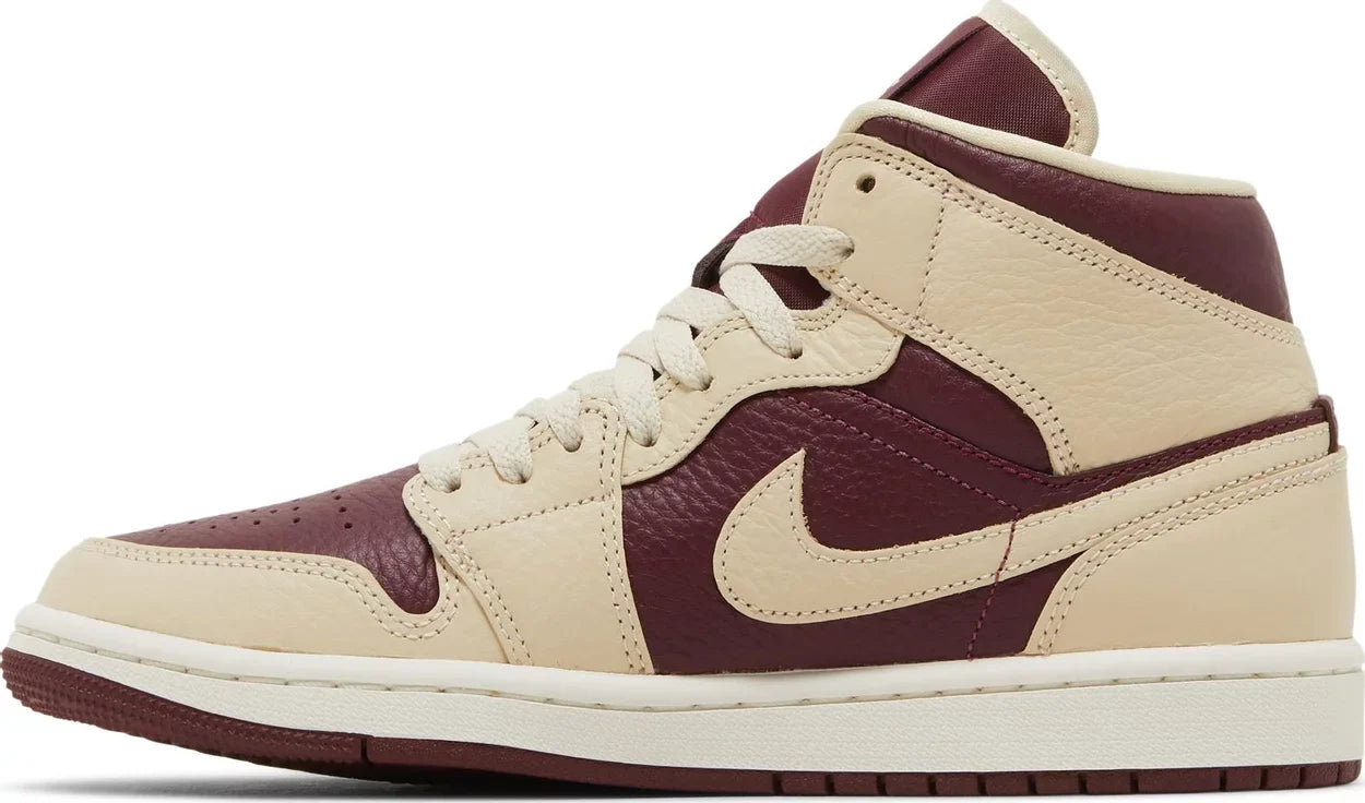 Nike Womens Air Jordan 1 Mid SE Sneakers - 'Split - Beach Cherrywood'