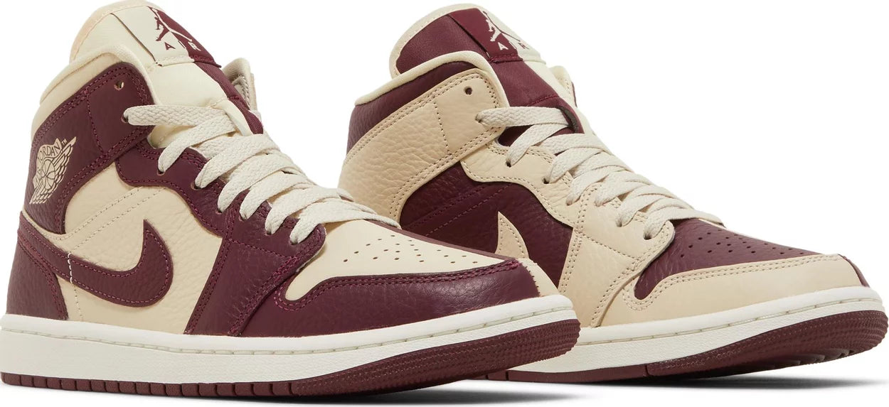 Nike Womens Air Jordan 1 Mid SE Sneakers - 'Split - Beach Cherrywood'