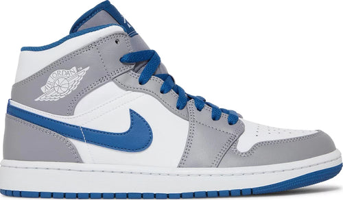 Nike Mens Air Jordan 1 Mid Sneakers - 'Cement True Blue'
