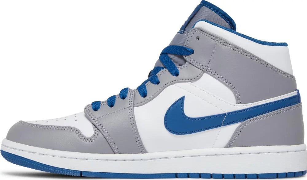 Nike Mens Air Jordan 1 Mid Sneakers - 'Cement True Blue'