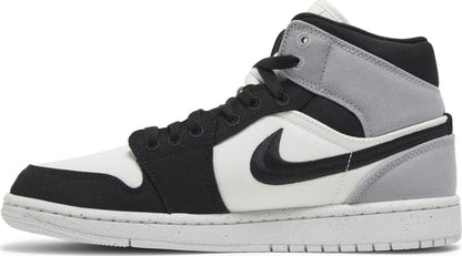 Nike Womens Air Jordan 1 Mid SE Sneakers - 'Light Steel Grey Canvas'