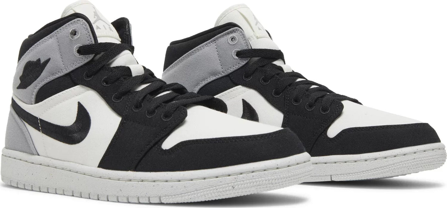 Nike Womens Air Jordan 1 Mid SE Sneakers - 'Light Steel Grey Canvas'