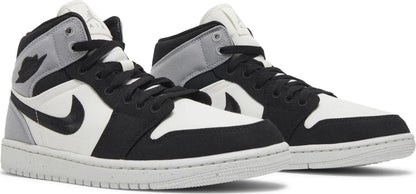 Nike Womens Air Jordan 1 Mid SE Sneakers - 'Light Steel Grey Canvas'