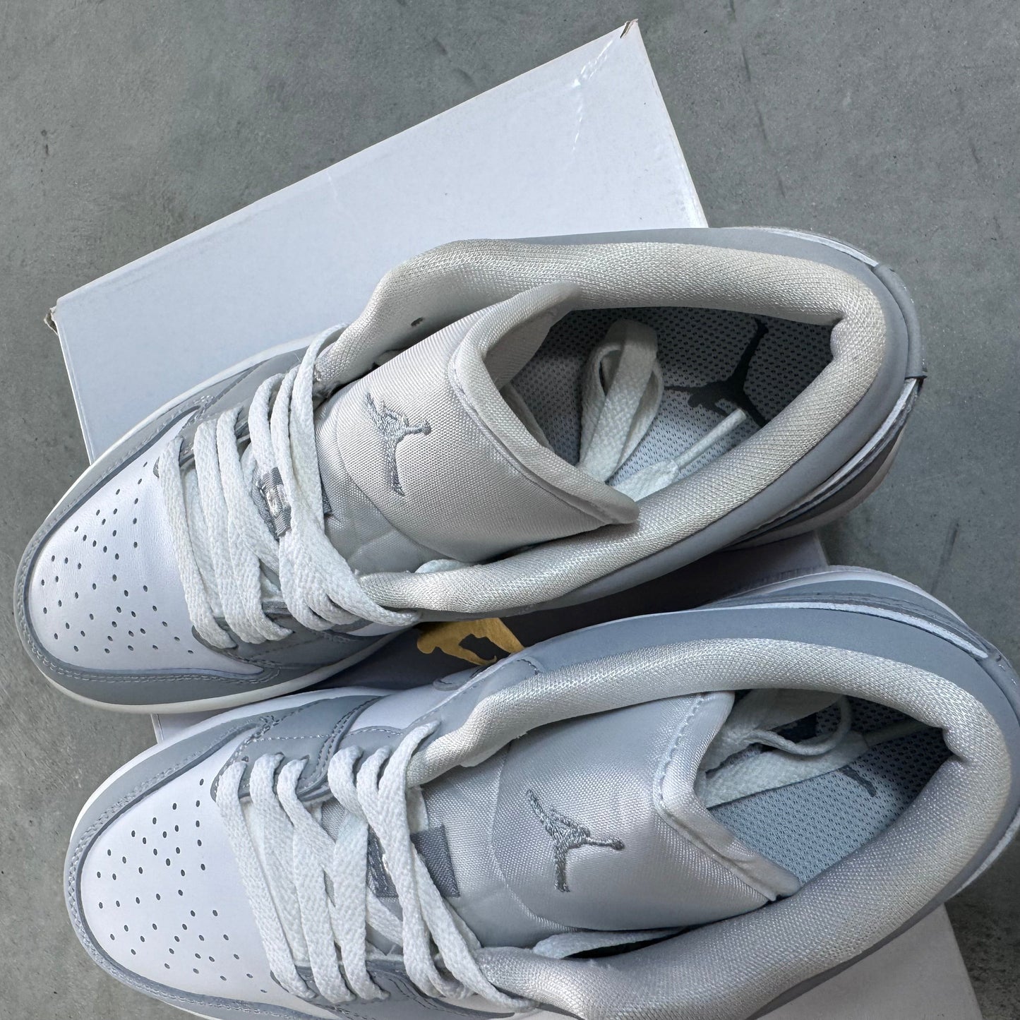 DISPLAY - Nike Womens Air Jordan 1 Low Sneakers - 'White Wolf Grey'