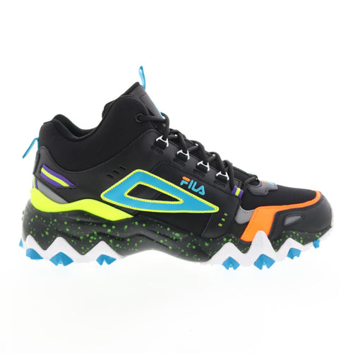 Fila Oakmont Trail Mid 1JM01276-033 Mens Black Leather Athletic Hiking Shoes