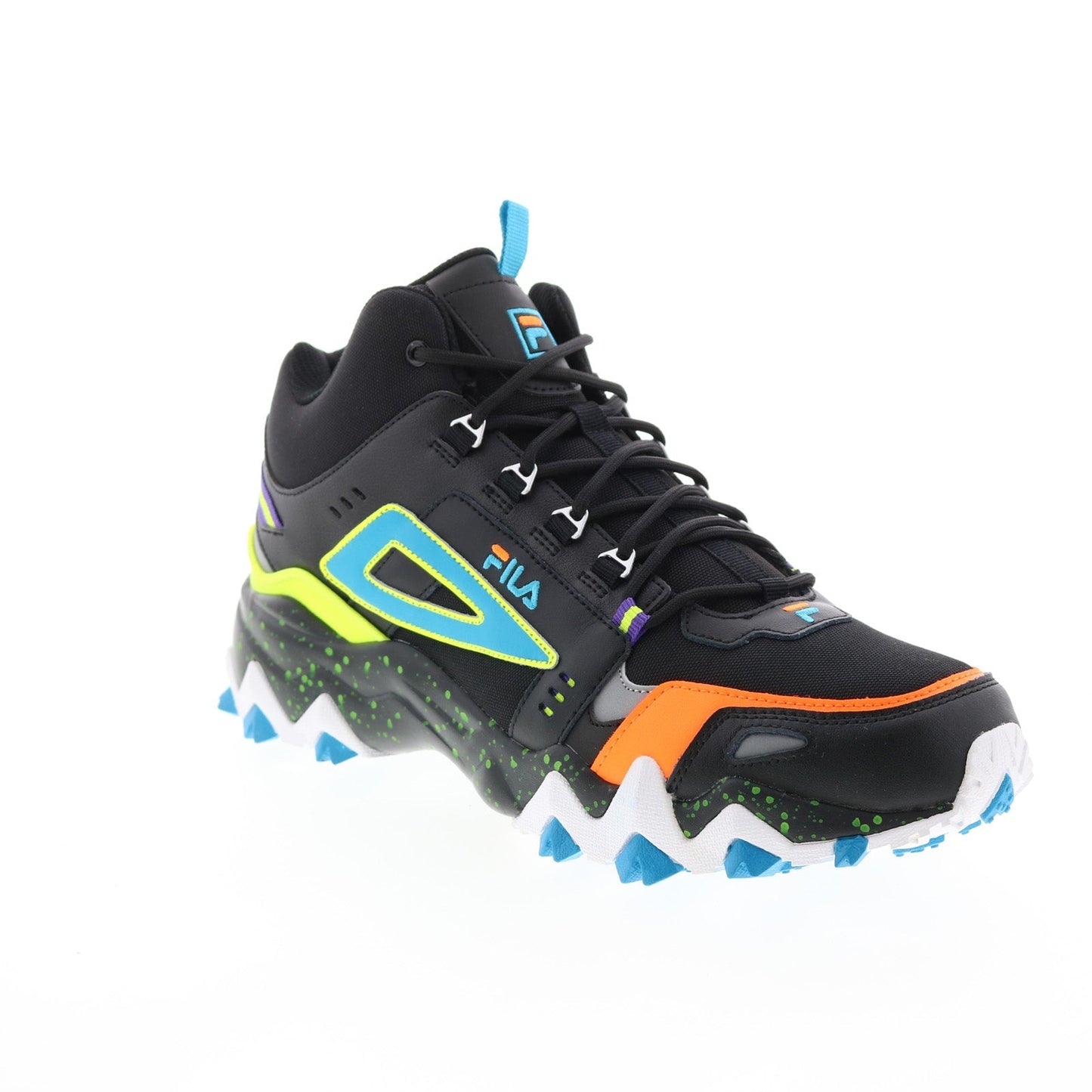Fila Oakmont Trail Mid 1JM01276-033 Mens Black Leather Athletic Hiking Shoes