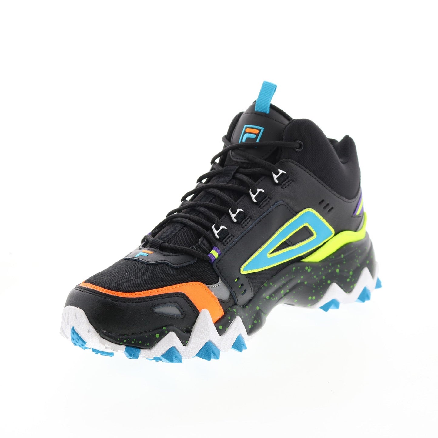 Fila Oakmont Trail Mid 1JM01276-033 Mens Black Leather Athletic Hiking Shoes