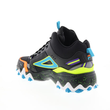 Fila Oakmont Trail Mid 1JM01276-033 Mens Black Leather Athletic Hiking Shoes