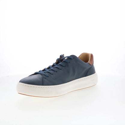 Johnston & Murphy 25-2767 Mens Blue Leather Lace Up Lifestyle Sneakers Shoes