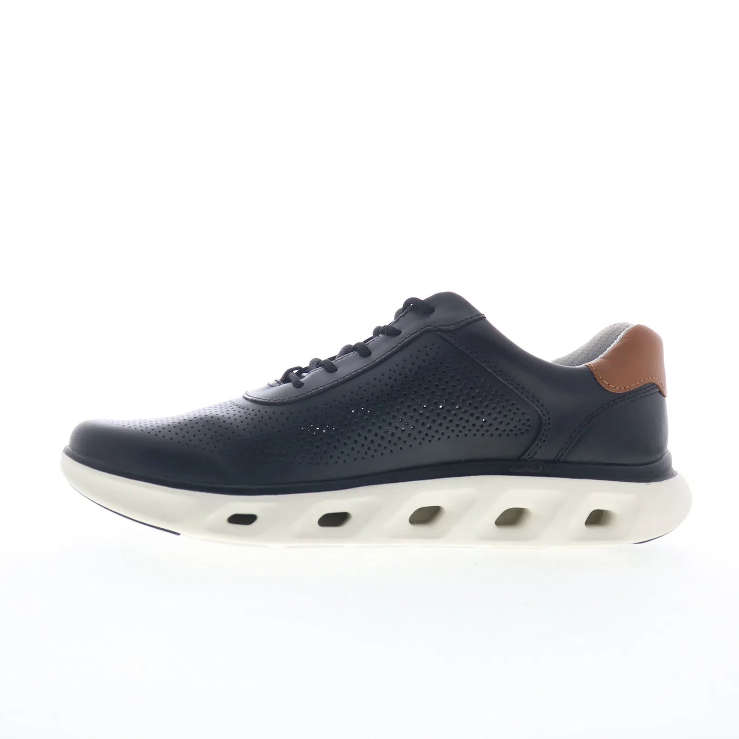 Johnston & Murphy 25-2975 Mens Black Leather Lifestyle Sneakers Shoes