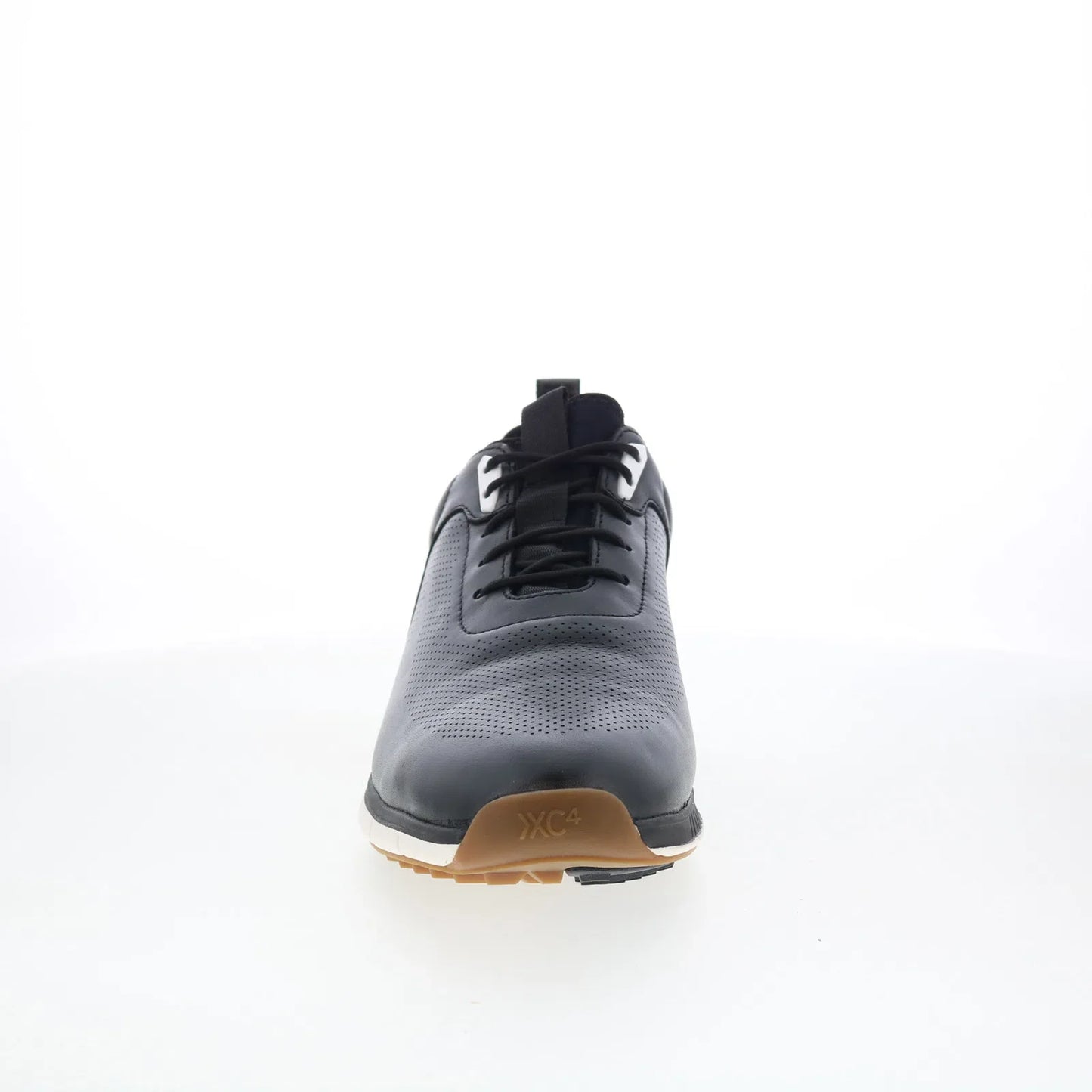 Johnston & Murphy 25-3961 Mens Black Leather Lace Up Athletic Golf Shoes