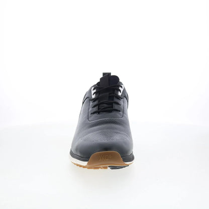 Johnston & Murphy 25-3961 Mens Black Leather Lace Up Athletic Golf Shoes
