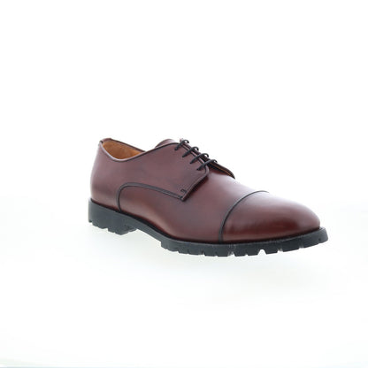 Zelli Italia James Italian Calfskin Mens Burgundy Oxfords Cap Toe Shoes
