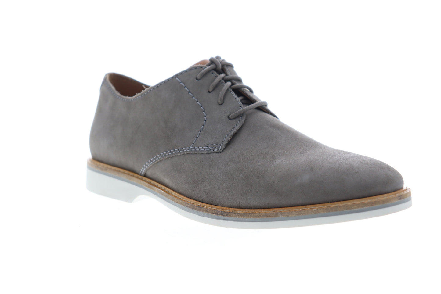 Clarks Atticus Lace Mens Gray Wide Oxfords & Lace Ups Plain Toe Shoes
