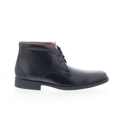 Clarks Whiddon Mid 26152914 Mens Black Wide Leather Lace Up Chukkas Boots