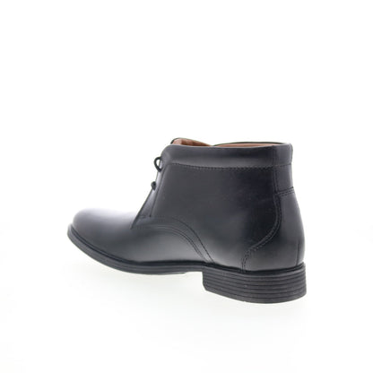 Clarks Whiddon Mid 26152914 Mens Black Wide Leather Lace Up Chukkas Boots