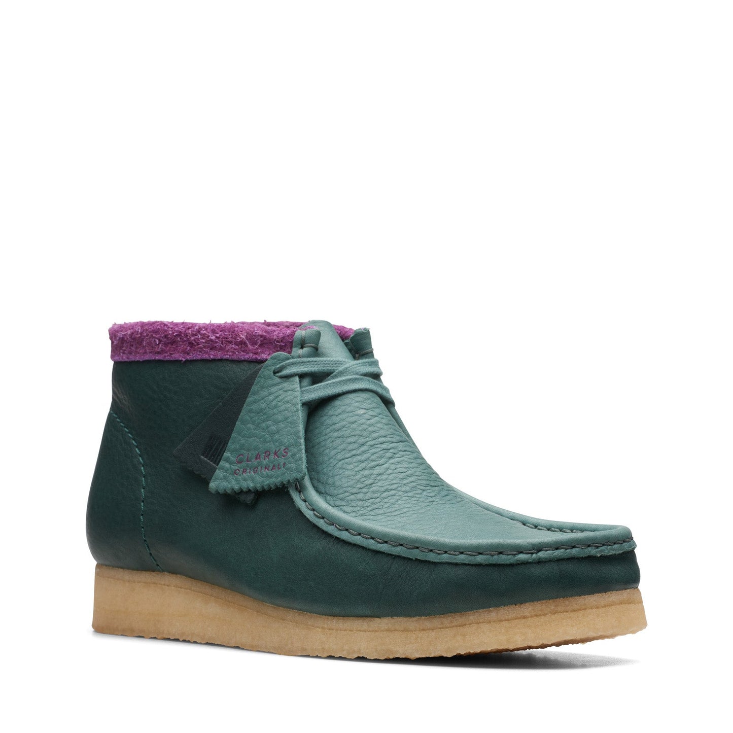 Clarks Wallabee Boot 26168831 Mens Green Leather Lace Up Chukkas Boots