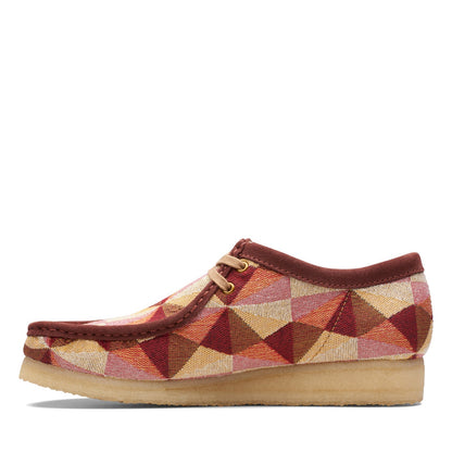 Clarks Wallabee 26172248 Mens Red Canvas Oxfords & Lace Ups Casual Shoes