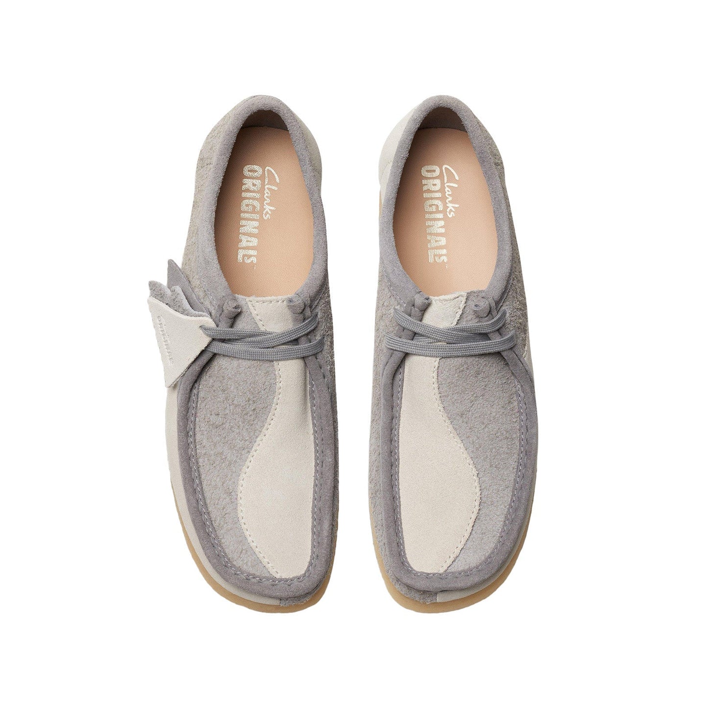 Clarks Wallabee 26176525 Mens Gray Leather Oxfords & Lace Ups Casual Shoes