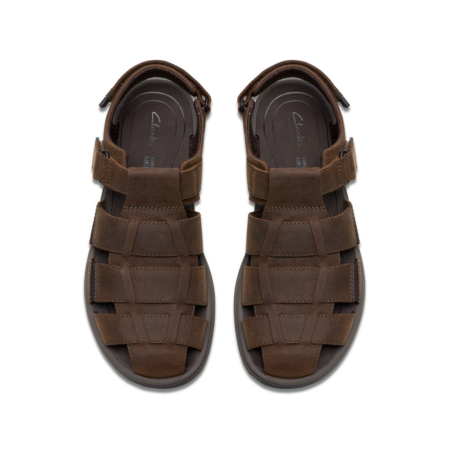 Clarks Saltway Cove 26176900 Mens Brown Leather Strap Sport Sandals Shoes