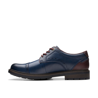 Clarks Un Shire Vibe 26176914 Mens Blue Oxfords & Lace Ups Cap Toe Shoes