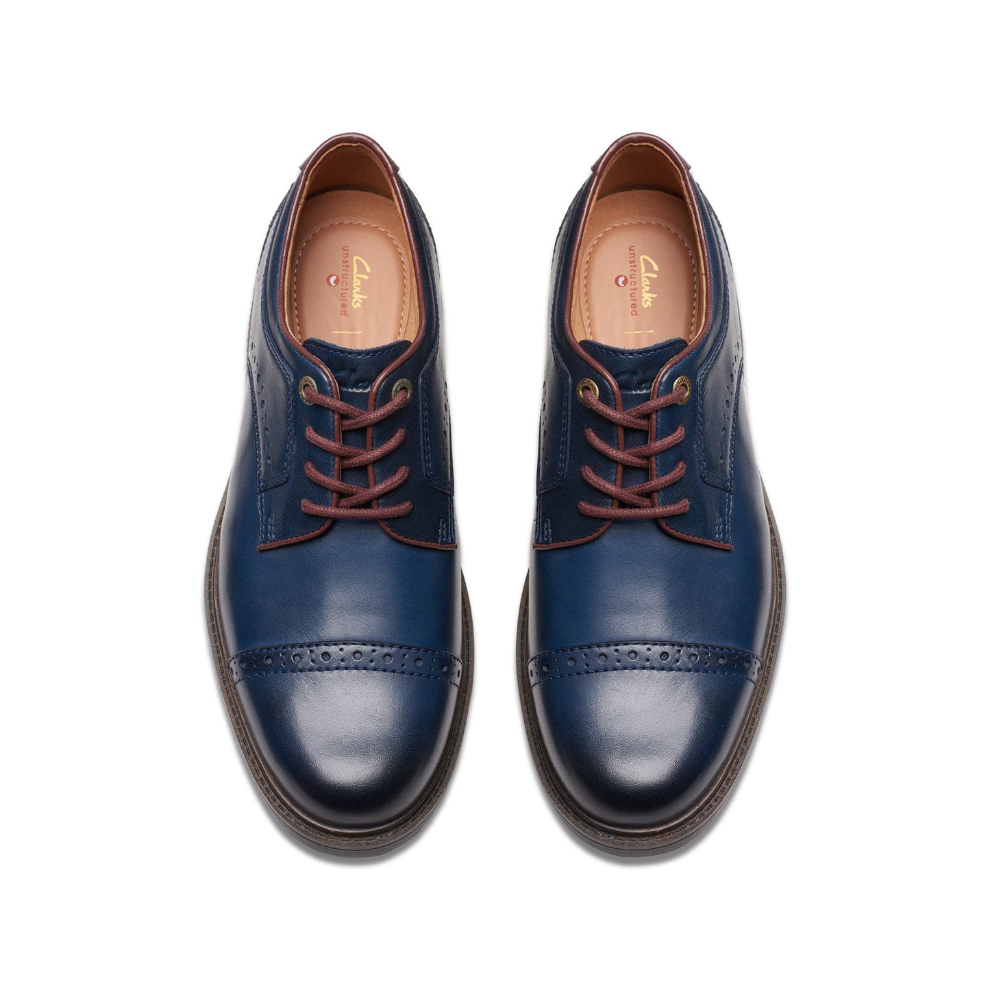 Clarks Un Shire Vibe 26176914 Mens Blue Oxfords & Lace Ups Cap Toe Shoes