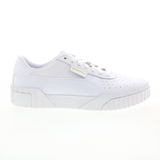 Puma Cali 36915501 Womens White Leather Lace Up Lifestyle Sneakers Shoes