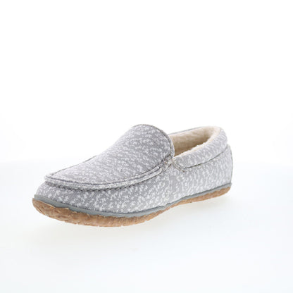 Minnetonka Eco Pine 4707ECO-LGR Mens Gray Canvas Loafer Slippers Shoes