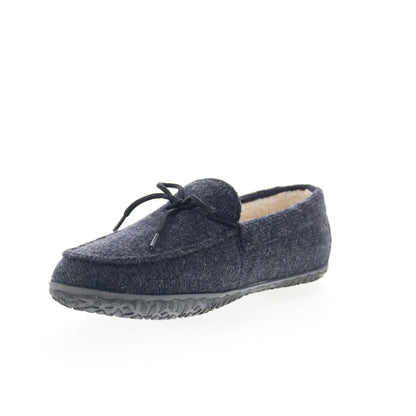 Minnetonka Eco Oak 4715-CHR Mens Gray Canvas Slip On Loafer Slippers Shoes