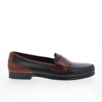 T.B. Phelps Marco 523-15 Mens Black Leather Loafers & Slip Ons Penny Shoes