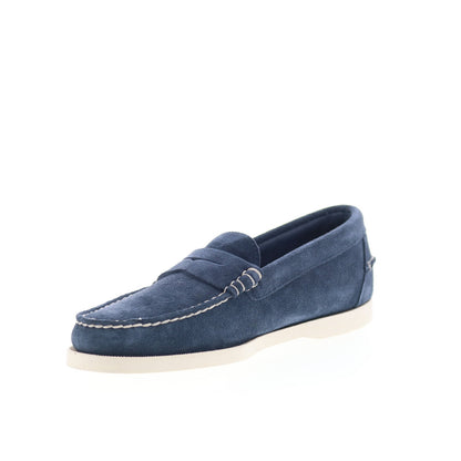 Sebago Dan Boat Flesh Out Mens Blue Suede Loafers & Slip Ons Penny Shoes