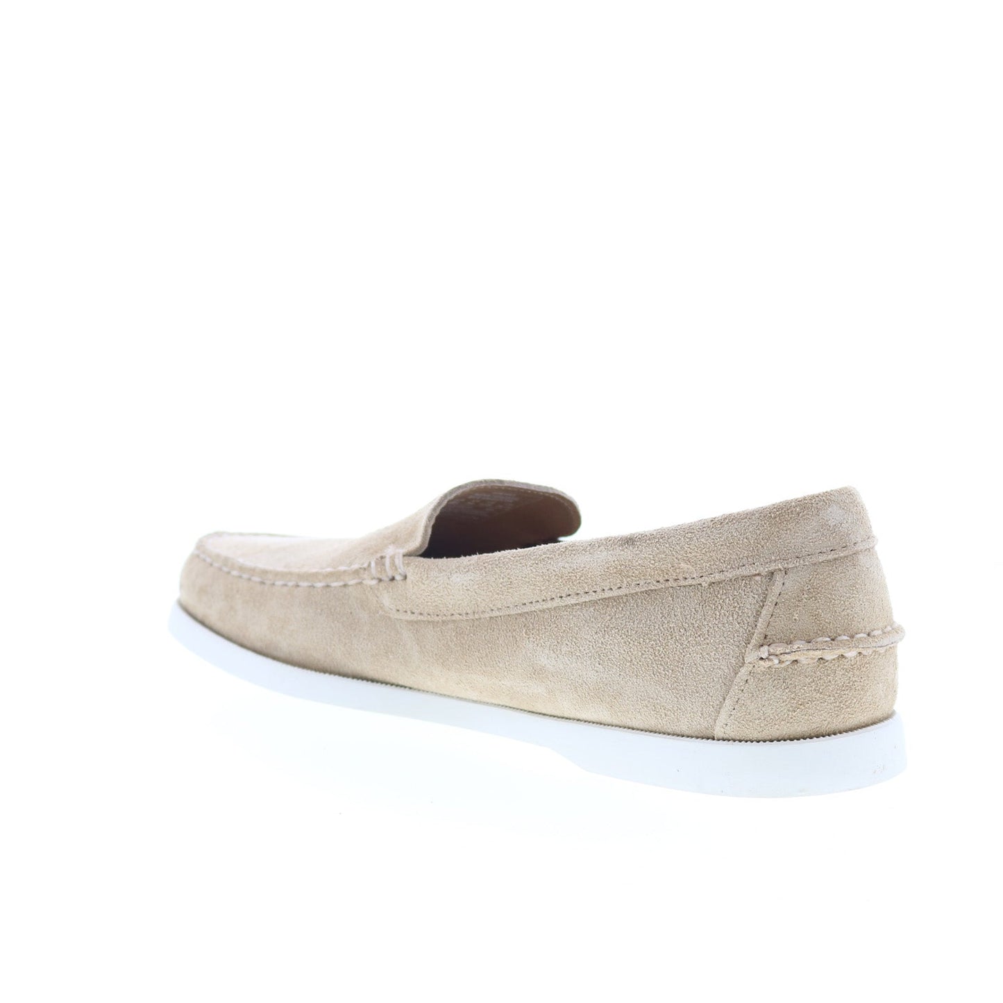 Sebago Frank Boat Roughout Mens Beige Suede Loafers & Slip Ons Casual Shoes
