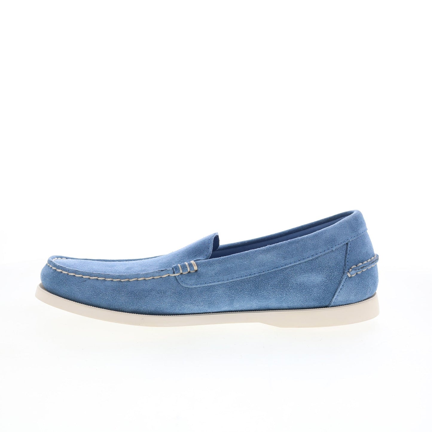 Sebago Frank Boat Roughout Mens Blue Suede Loafers & Slip Ons Casual Shoes