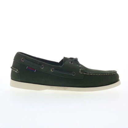 Sebago Portland Flesh Out Mens Green Suede Loafers & Slip Ons Boat Shoes